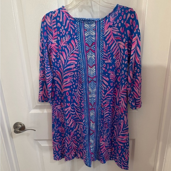 Lilly Pulitzer Dresses & Skirts - Lilly Pulitzer Blue and Pink Patterned Dress Nautical Tropical Boating